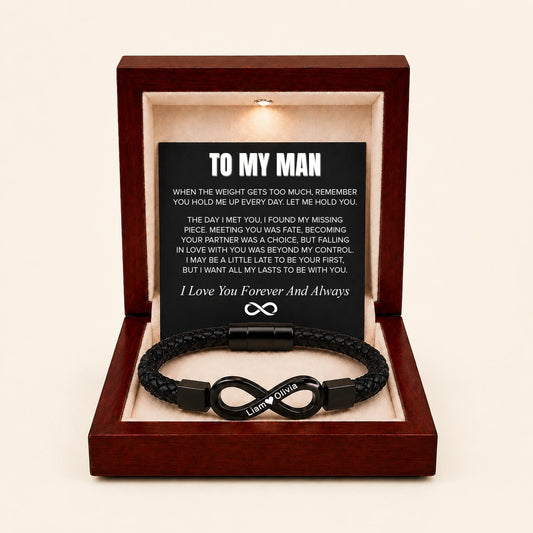 "To My Man" - Infinity Personalized Bracelet | Let Me Hold You