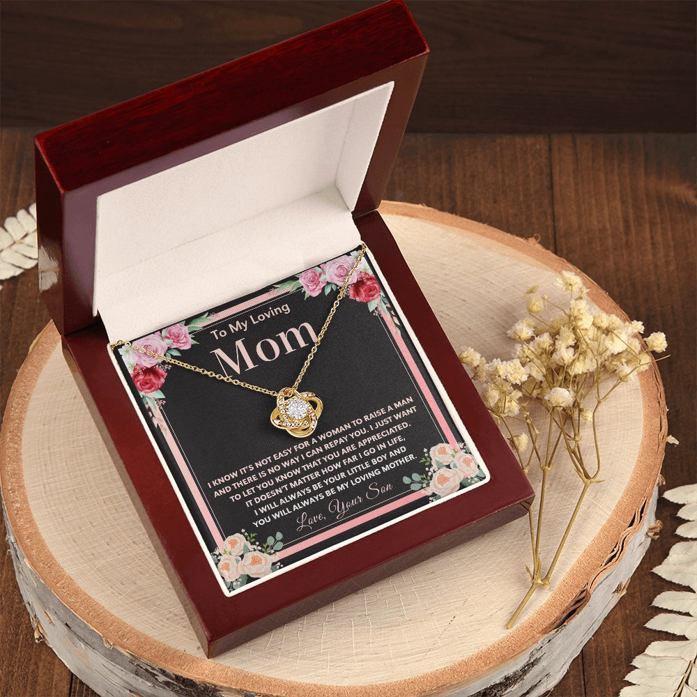 "To My Loving Mom" - Love Knot Necklace | Forever Your Little Boy