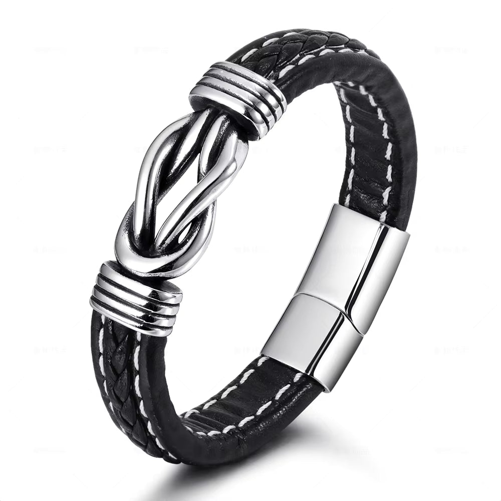 "A Mi Hijo" - Pulsera Personalizada de Cuero de Microfibra con Nudo Infinito | Unidos Para Siempre