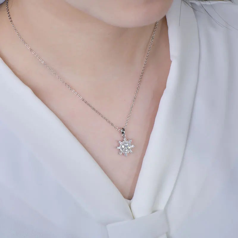 Sunflower Moissanite Necklace