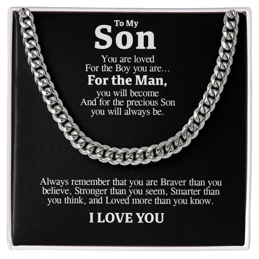 "To My Son" - Cuban Link Chain Necklace | Loved At Every Age