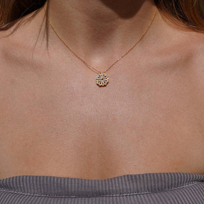 To My Daughter - "Lucky Charm" 4-Leaf Clover Necklace & Forever Rose Eternal Gift Set