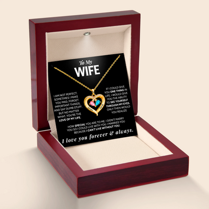 "To My Wife" - Personalized Couples Birthstone Heart Necklace | Love Of Your Life