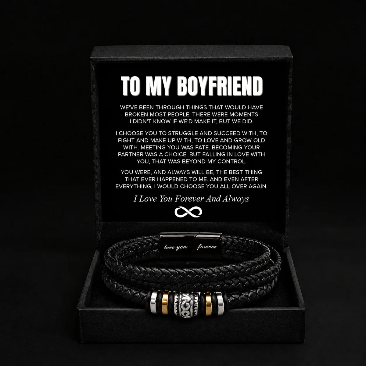 "To My Boyfriend" - Love You Forever Bracelet | Always Choose You