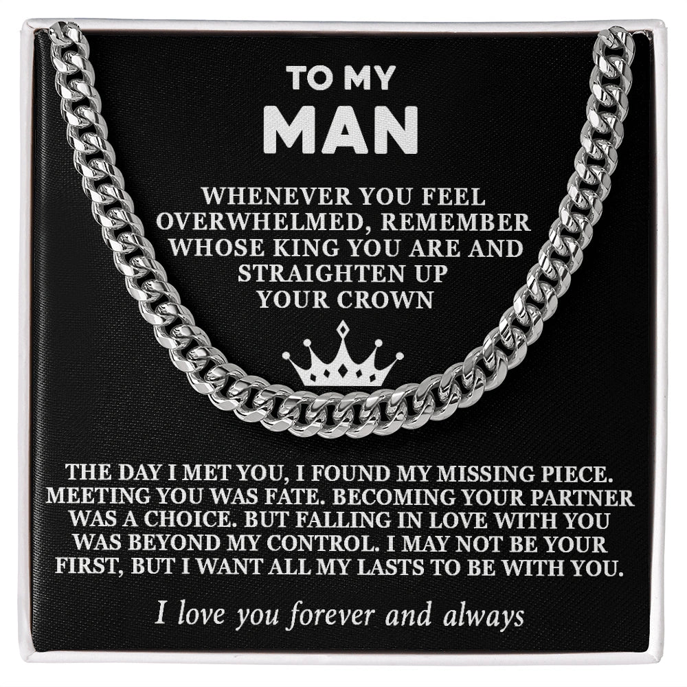 "To My Man" - Cuban Link Chain Necklace | Straighten Your Crown