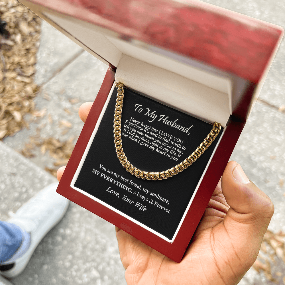 "To My Husband" - Cuban Link Chain Necklace | Best Friend & Soulmate