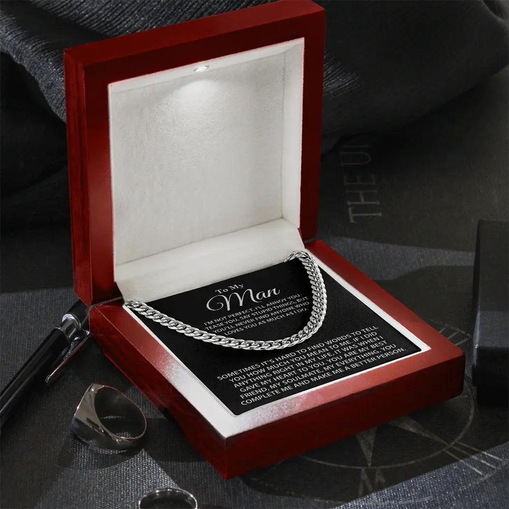 "To My Man" - Cuban Link Chain Necklace | Nobody Loves You More
