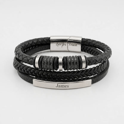 "To My Son" - Personalized Leather Bracelet | I Believe In You