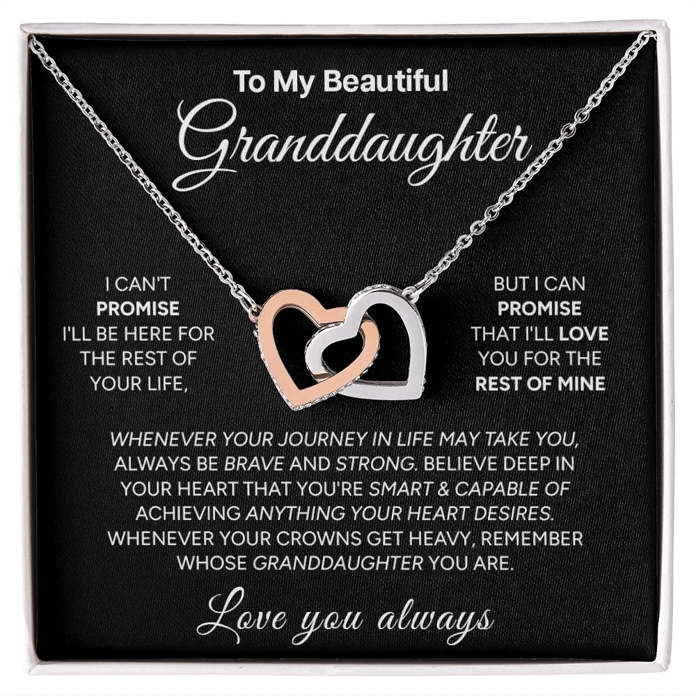 "To My Beautiful Granddaughter" - Interlocking Hearts Necklace | Brave & Strong