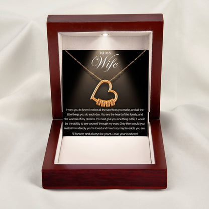 "To My Wife" - Personalized Heart Pendant Necklace | Heart Of The Family