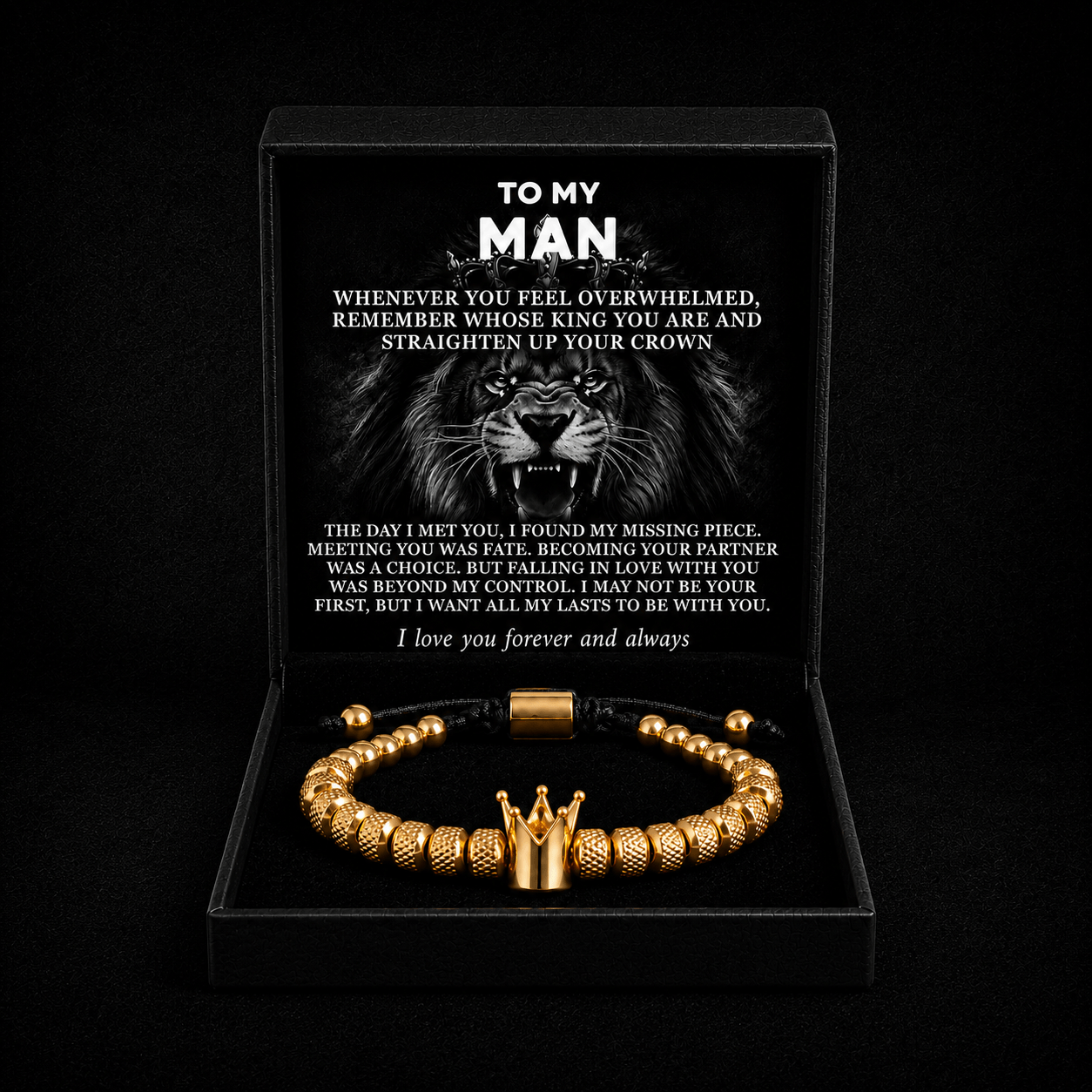 "To My Man" - "Straighten Your Crown" Beaded Bracelet | Whose King You Are