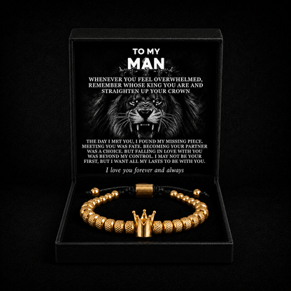 "To My Man" - "Straighten Your Crown" Beaded Bracelet | Whose King You Are