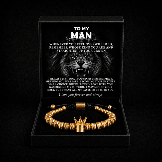 "To My Man" - "Straighten Your Crown" Beaded Bracelet | Whose King You Are