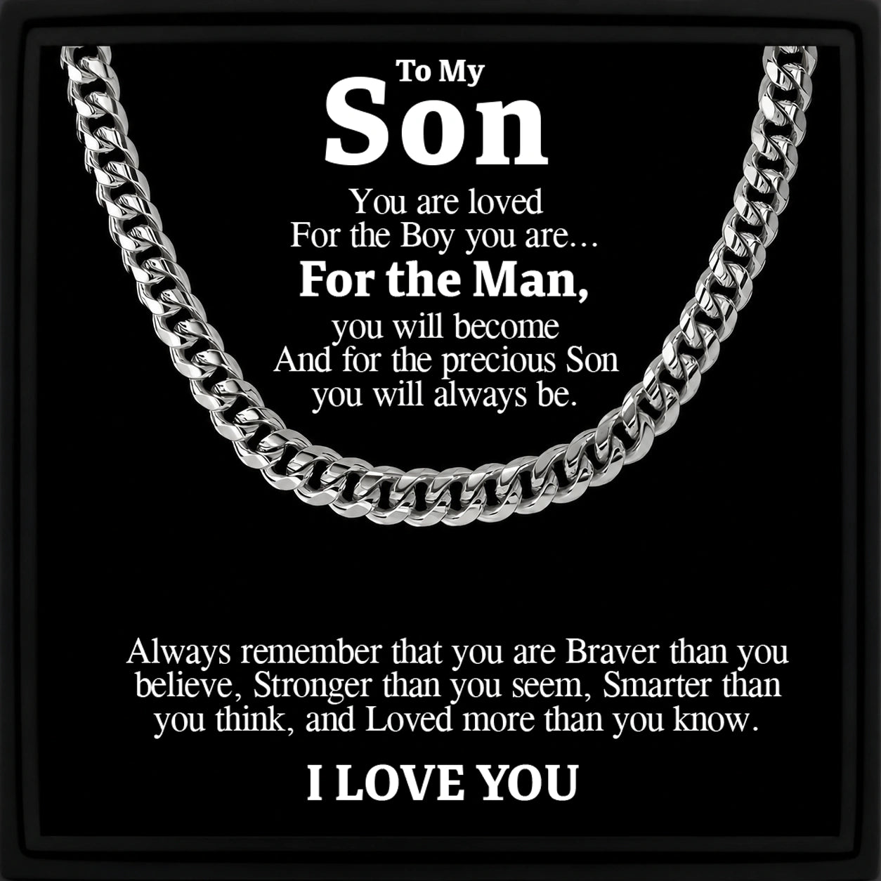 "To My Son" - Cuban Link Chain Necklace | Loved At Every Age