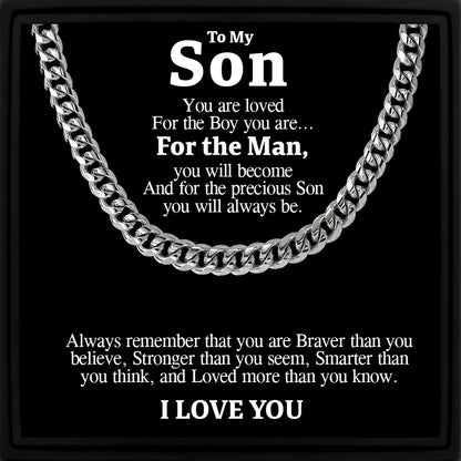 "To My Son" - Cuban Link Chain Necklace | Loved At Every Age