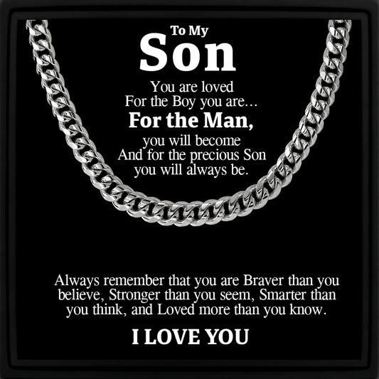 "To My Son" - Cuban Link Chain Necklace | Loved At Every Age