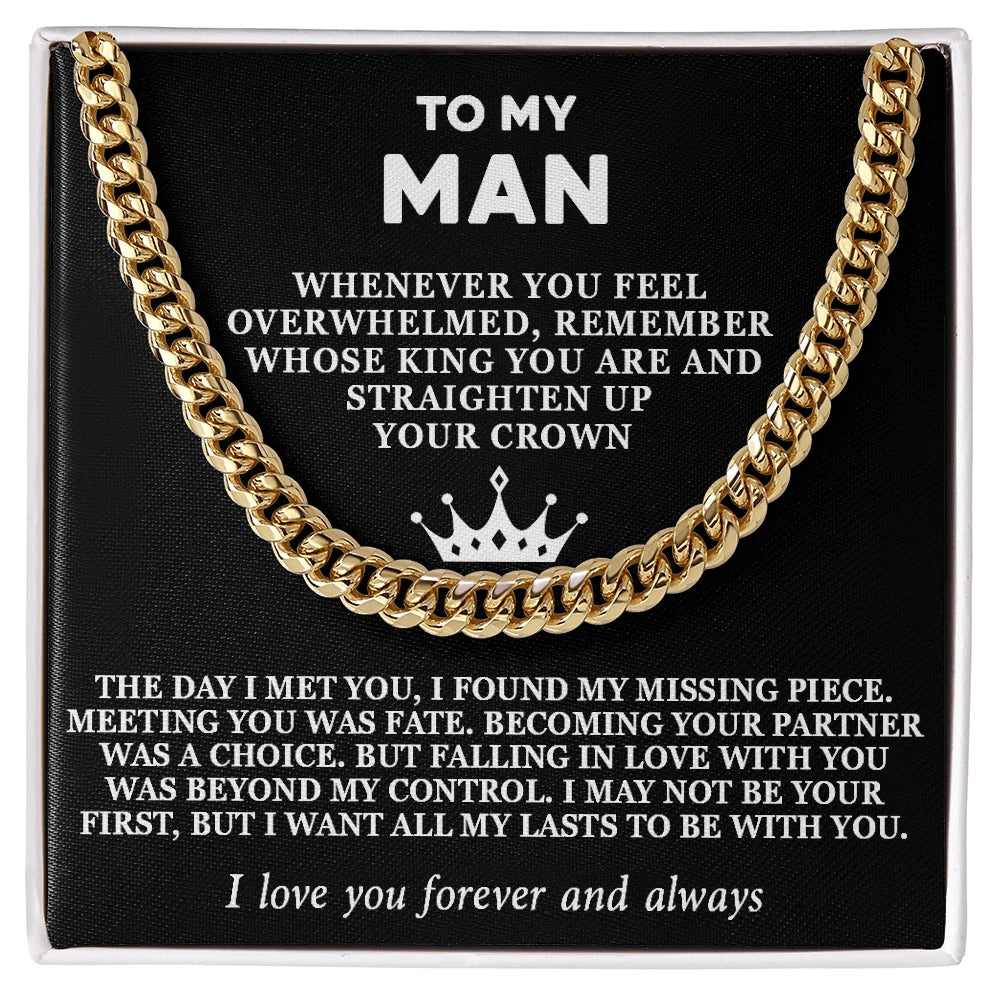 "To My Man" - Cuban Link Chain Necklace | Straighten Your Crown