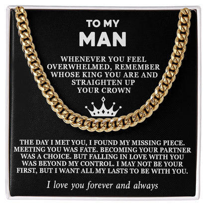 "To My Man" - Cuban Link Chain Necklace | Straighten Your Crown