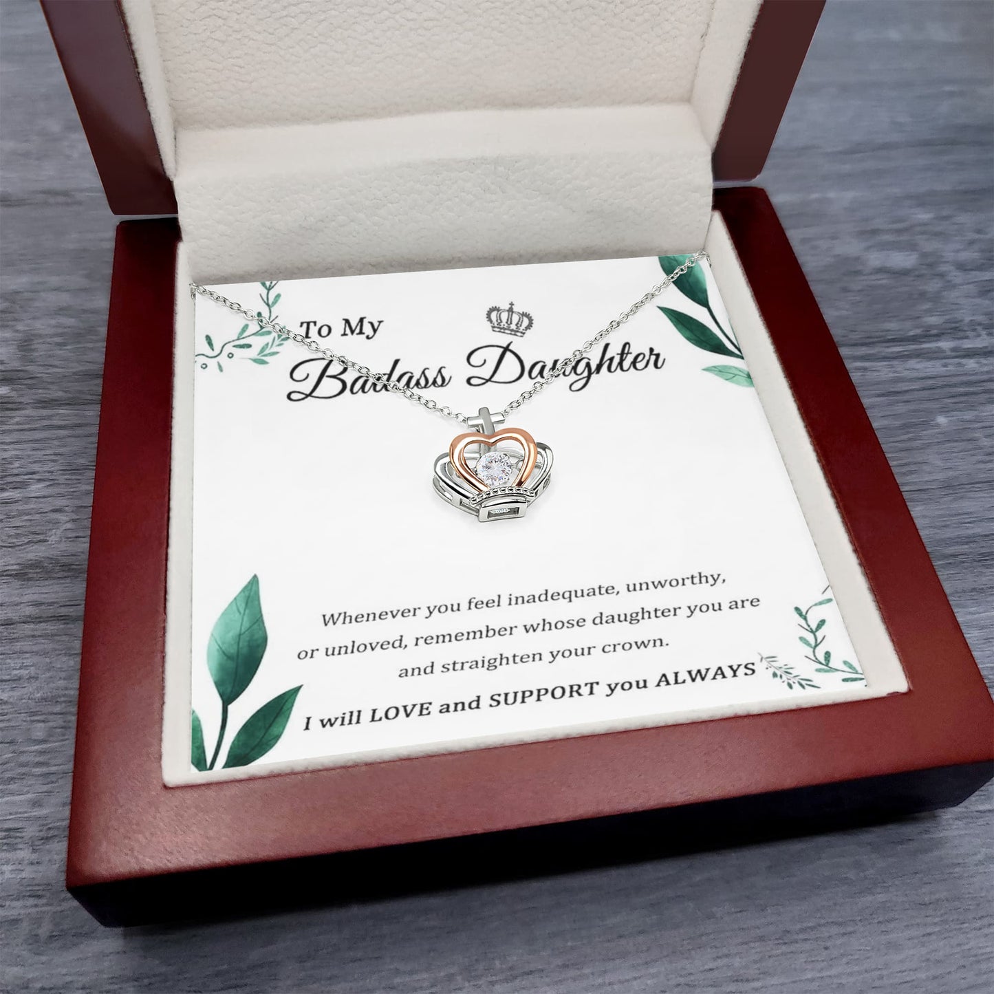 "To My Daughter" - Crown Pendant Necklace | You Wear The Crown