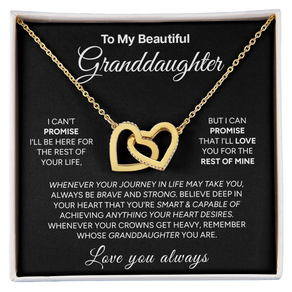 "To My Beautiful Granddaughter" - Interlocking Hearts Necklace | Brave & Strong