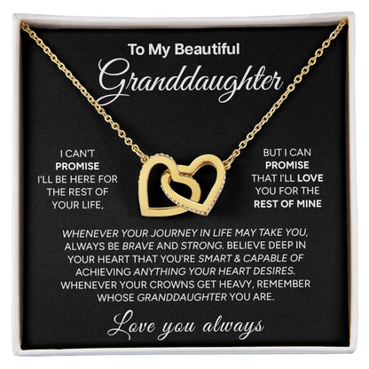 "To My Beautiful Granddaughter" - Interlocking Hearts Necklace | Brave & Strong