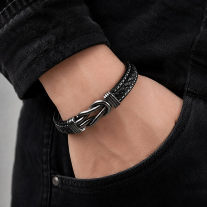 "A Mi Hijo" - Pulsera Personalizada de Cuero de Microfibra con Nudo Infinito | Unidos Para Siempre