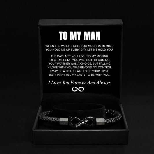 "To My Man" - Infinity Personalized Bracelet | Let Me Hold You