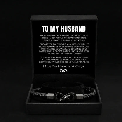 "To My Husband" - Infinity Personalized Bracelet