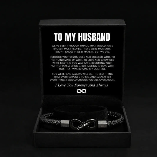 "To My Husband" - Infinity Personalized Bracelet
