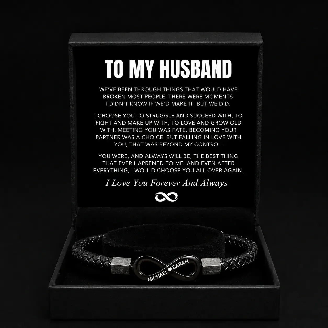"To My Husband" - Infinity Personalized Bracelet