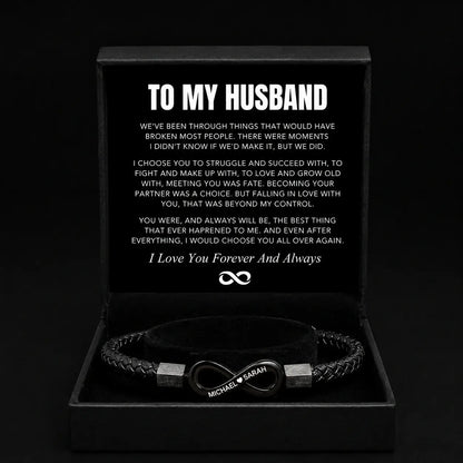 "To My Husband" - Infinity Personalized Bracelet