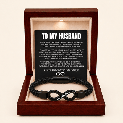 "To My Husband" - Infinity Personalized Bracelet