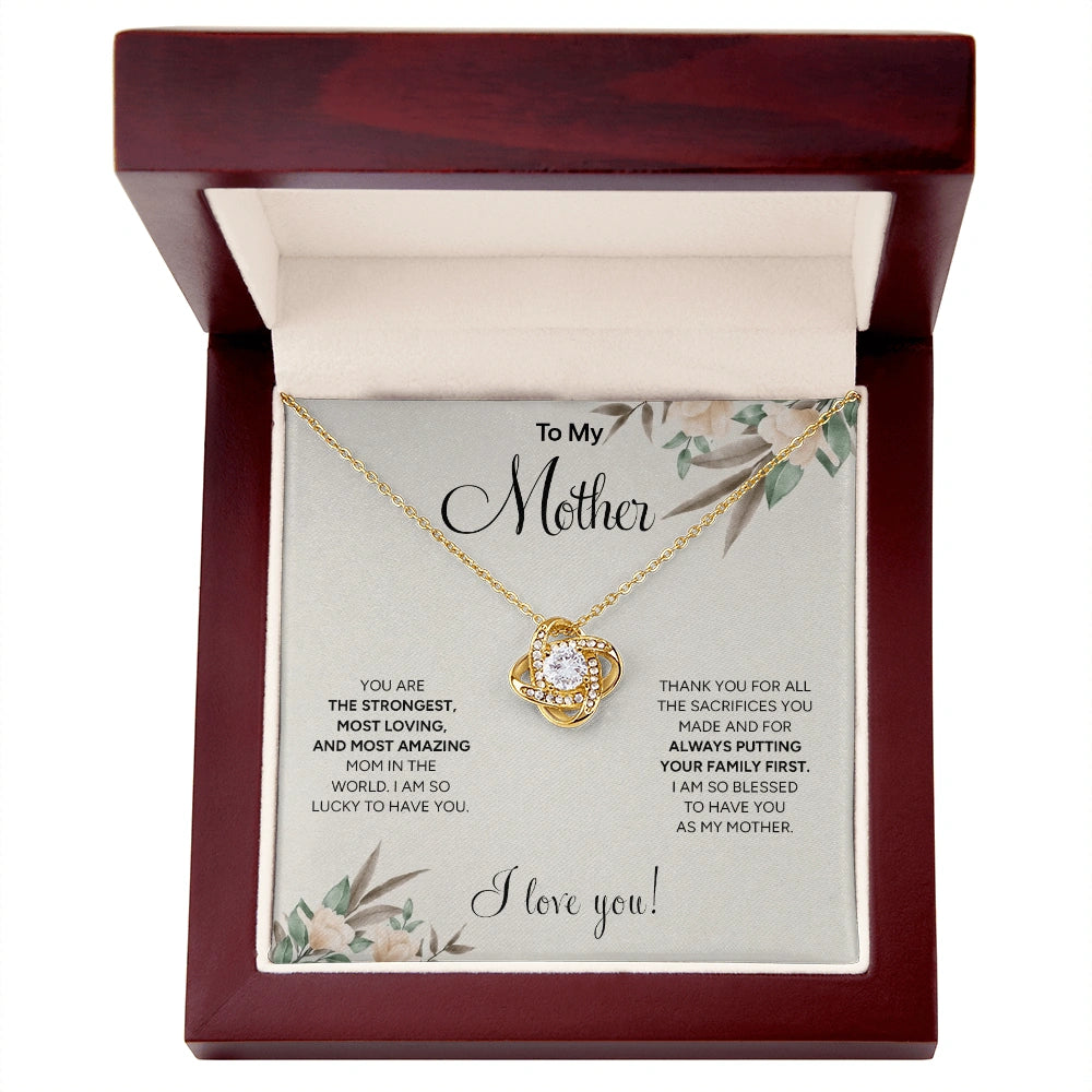 "To My Mother" Love Knot Necklace | Unconditional Love