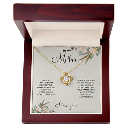 "To My Mother" Love Knot Necklace | Unconditional Love