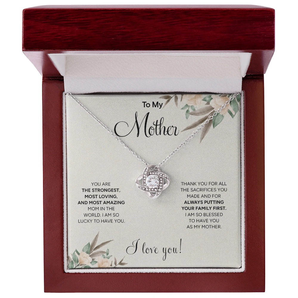 "To My Mother" Love Knot Necklace | Unconditional Love
