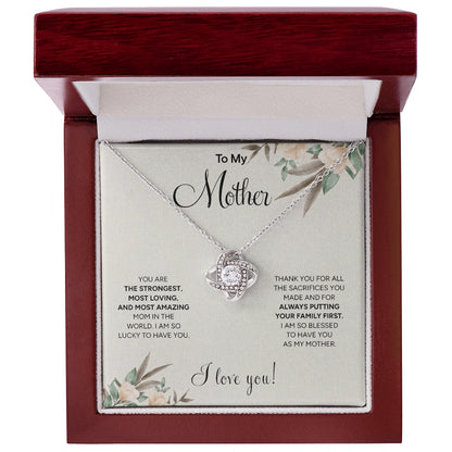 "To My Mother" Love Knot Necklace | Unconditional Love