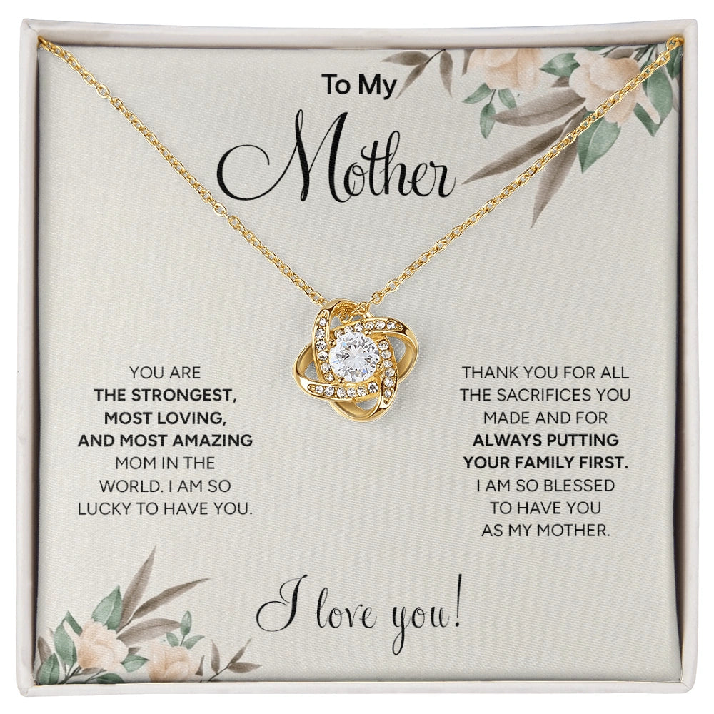 "To My Mother" Love Knot Necklace | Unconditional Love