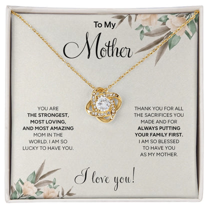 "To My Mother" Love Knot Necklace | Unconditional Love