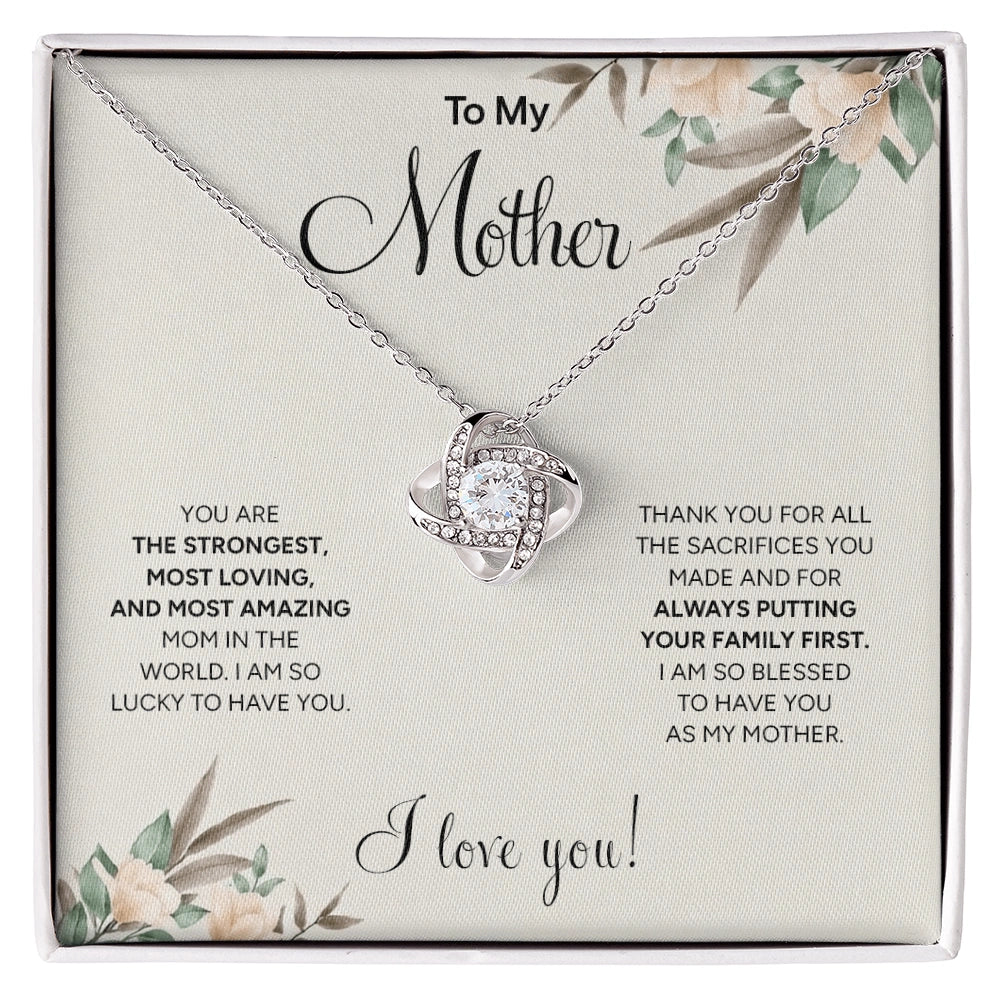 "To My Mother" Love Knot Necklace | Unconditional Love