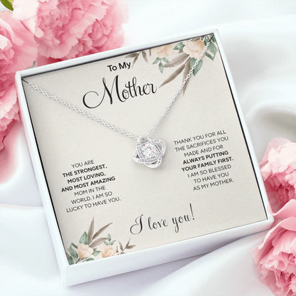 "To My Mother" Love Knot Necklace | Unconditional Love