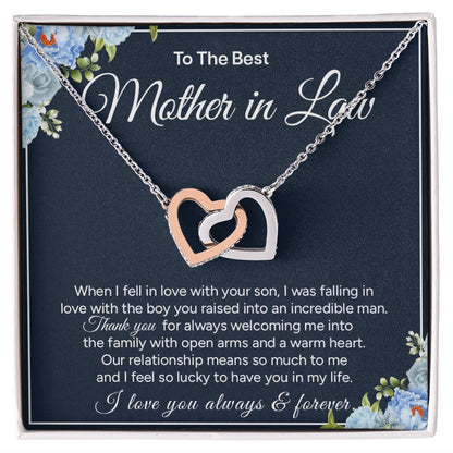 "To My Mother in Law" - Interlocking Hearts Necklace | Raised An Incredible Man