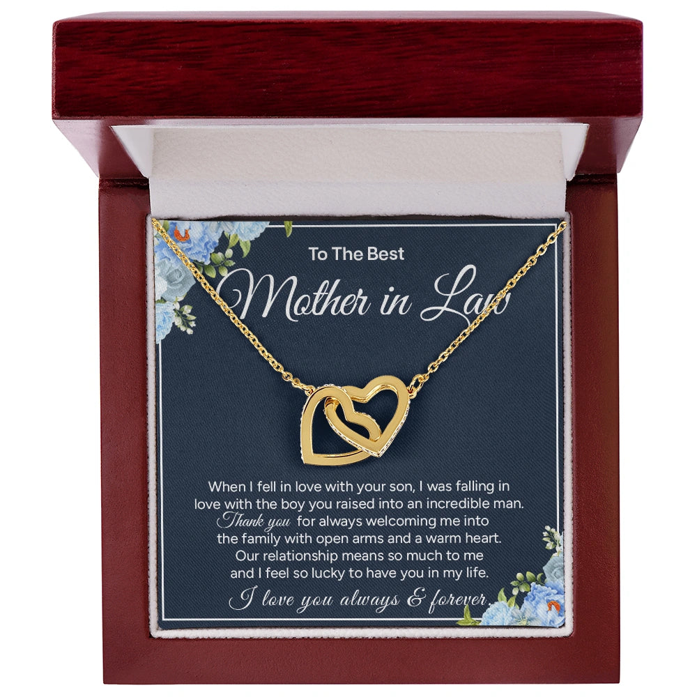 "To My Mother in Law" - Interlocking Hearts Necklace | Raised An Incredible Man