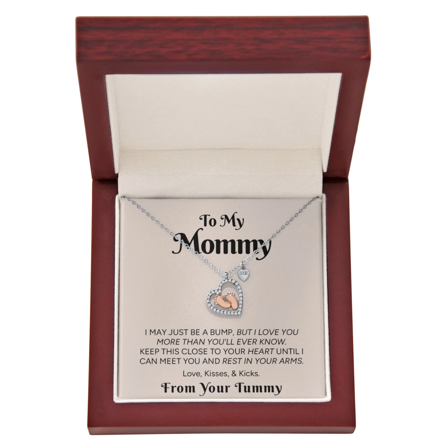 "To My Mommy" - Baby Feet Heart Necklace | Love Before We Meet