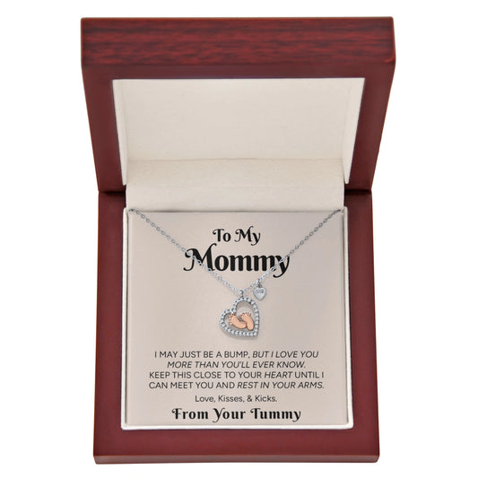 "To My Mommy" - Baby Feet Heart Necklace | Love Before We Meet