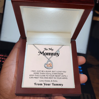 "To My Mommy" - Baby Feet Heart Necklace | Love Before We Meet