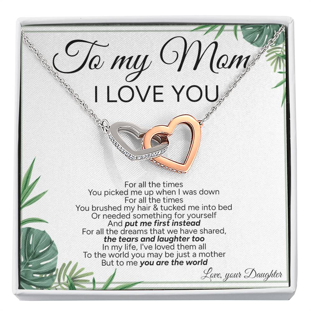 "To My Mom" - Interlocking Hearts Necklace | You Are My World