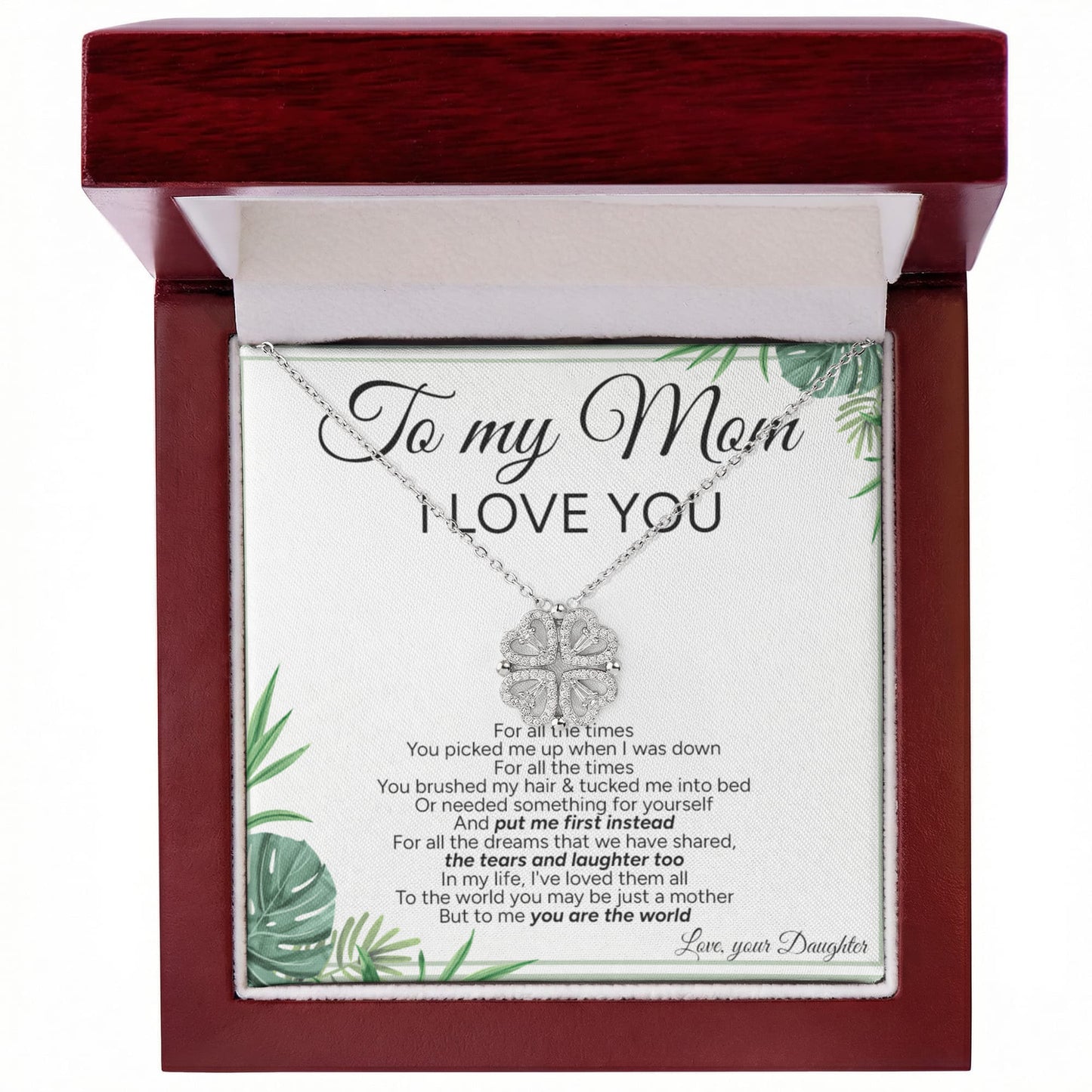 "To My Mom" - Magnetic Hearts Necklace | Forever Your Little Girl