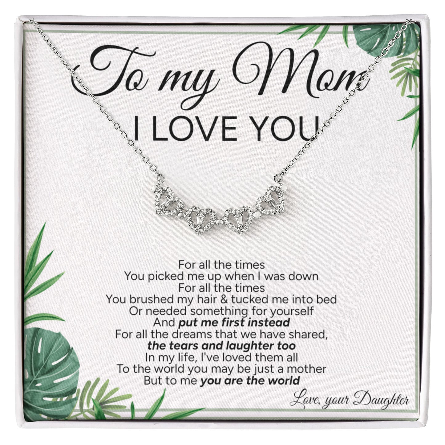"To My Mom" - Magnetic Hearts Necklace | Forever Your Little Girl