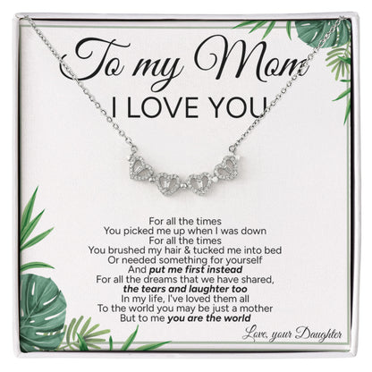 "To My Mom" - Magnetic Hearts Necklace | Forever Your Little Girl