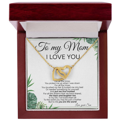 "To My Mom" - Interlocking Hearts Necklace | My Heart, My Home